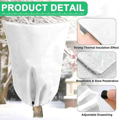 DQS 3 Pack Plant Covers Freeze Protection, 23.6" x 31.4" Winter Frost Protection Blankets Frost Cloth,Suitable for Outdoor Winter Frost, Cold Weather, shrubs, Trees, Jackets, and coverings