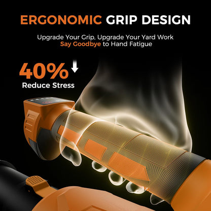 Leaf Blower Cordless - 650CFM Brushless Motor Leaf Blower with 6-Speed Control & Ergonomic Handle - Includes 2 x 5.0Ah Batteries & Fast Charger - Blowers for Lawn Care, Yard, Patio, Leaves, Snow, Dust