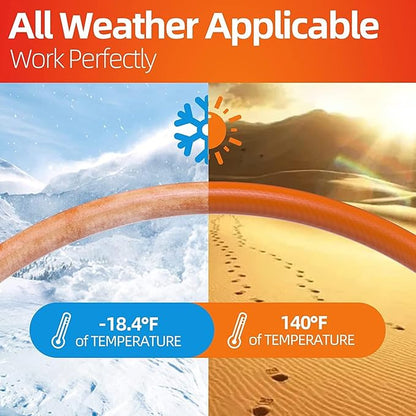 SPECILITE Garden Water Hose 75 ft x 3/4 in Heavy Duty, Flexible and Lightweight, Burst 600 psi, Kink-less Hybrid Rubber Pipe for Backyard, 3/4'' Brass Fittings, Orange