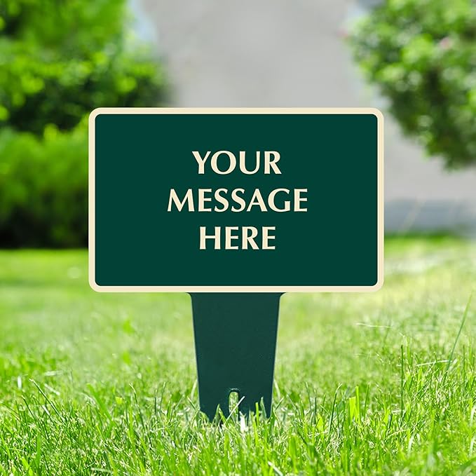 SmartSign Custom Yard Stake Sign - Add Your Message, 12"x15", 120 mil Aluminum Composite with Overcoat for Outside, Rectangular Shape with Integrated Ground Stakes, Reflective Option, USA-Made