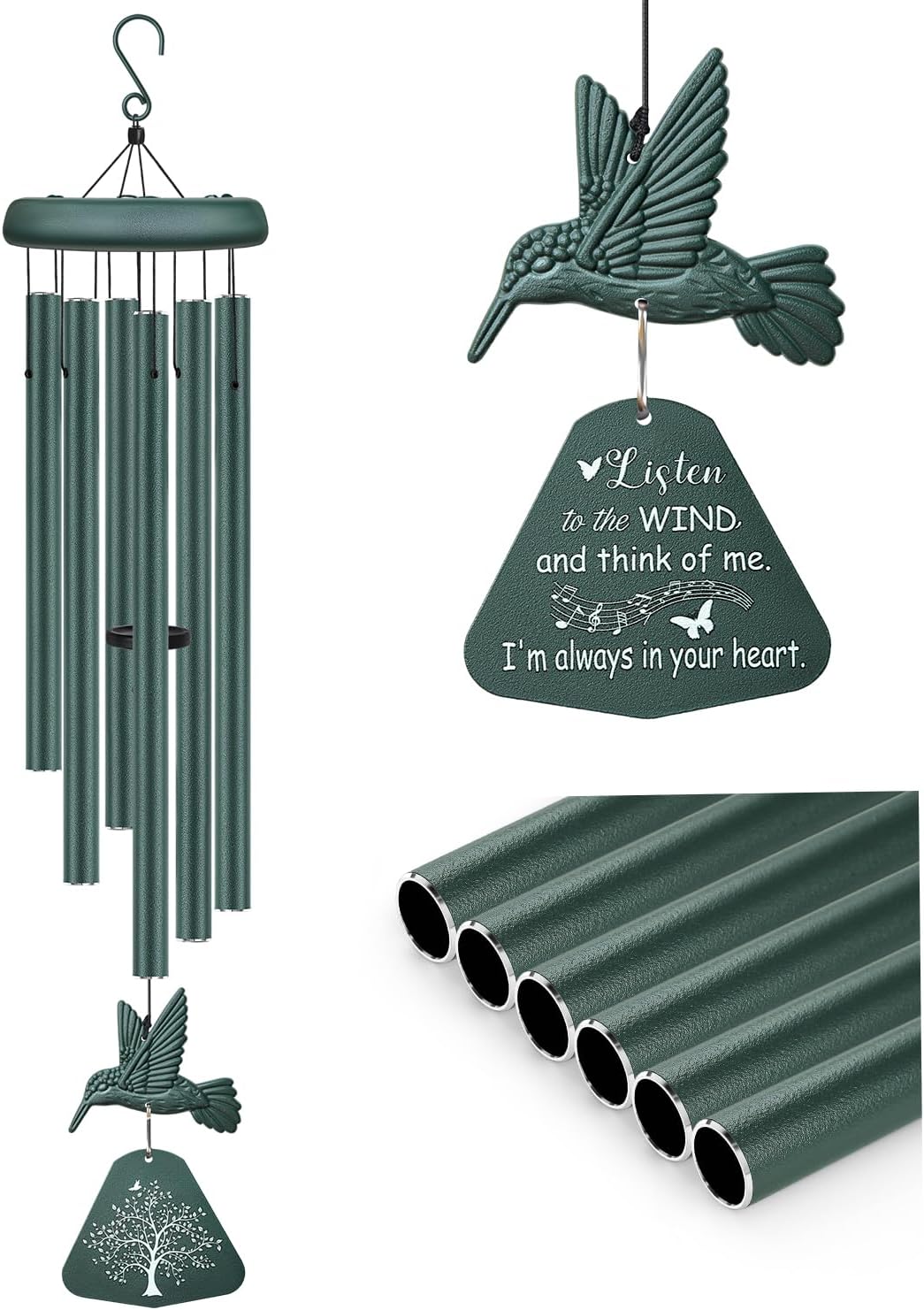 Sympathy Wind Chimes for Outside Deep Tone, Memorial Wind Chimes for Loss of Loved One Prime, Bereavement Condolence Remembrance Funeral Gifts for Grieving Friends Loss of Mother Father