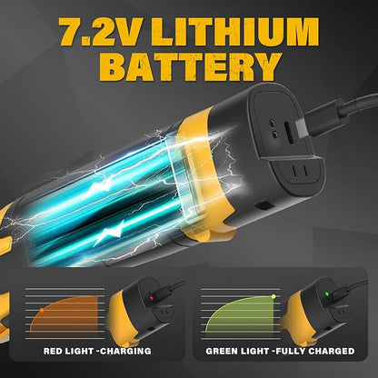 7.2V Cordless Hedge Trimmer & Grass Shears, 2 in 1 Electric Handheld Shrub Trimmer, Lightweight Rechargeable Bush Trimmers for Yard, Lawn, Garden