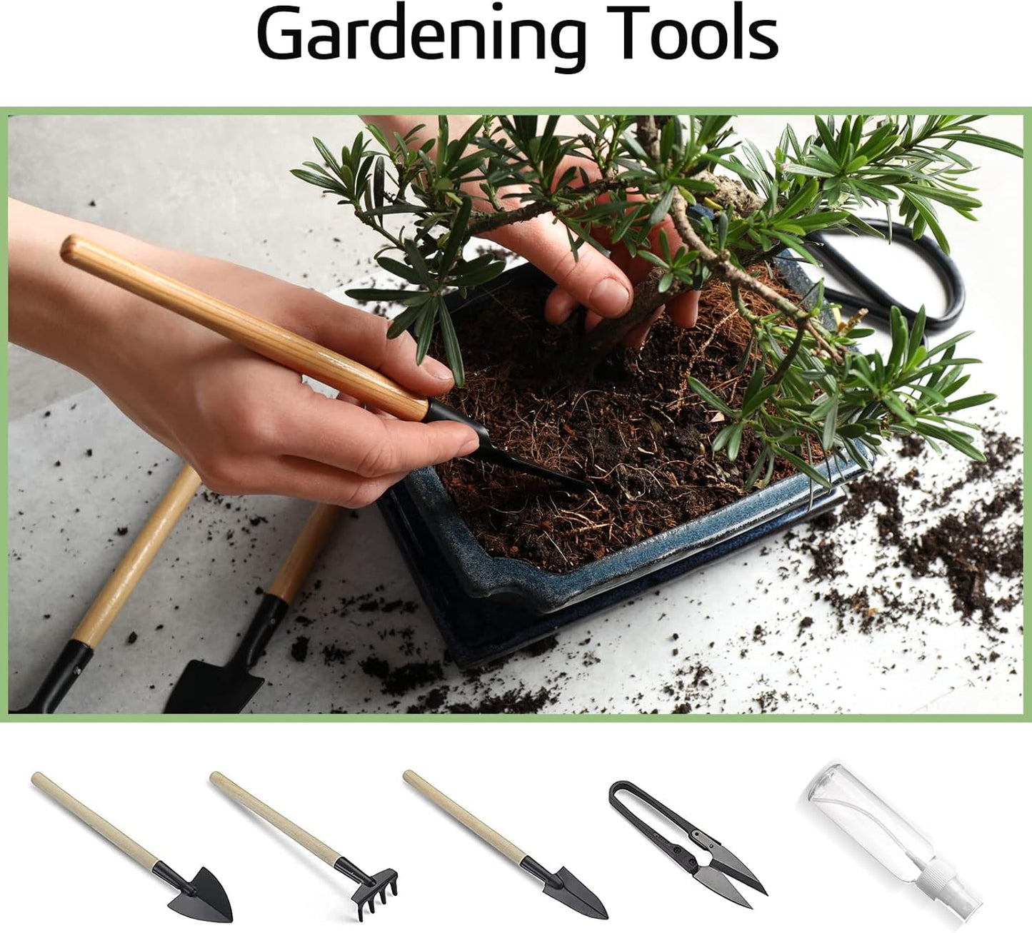 4 Bonsai Tree Seeds with Complete Growing Kit & Wooden Planter Box, Indoor Bonsai Tree Starter Kit, Great Potted Plants DIY Gift for Adults