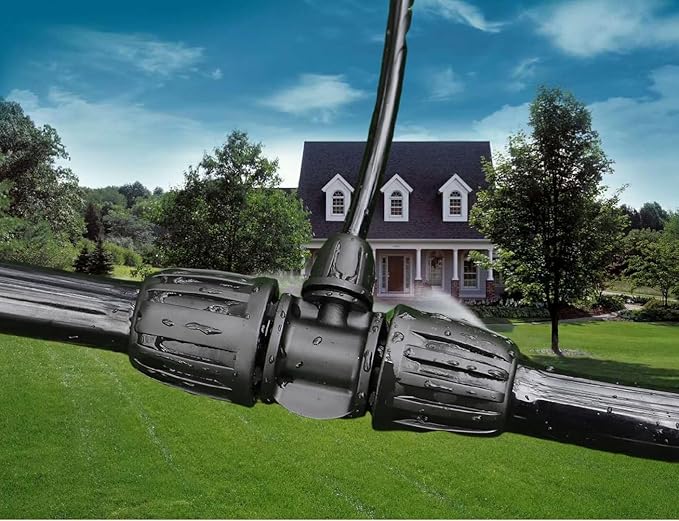 10PCS 1/2 Inch to 1/4 Inch Tubing Irrigation Fittings for (1/2'' ID x 0.60''-0.63'' OD) 16mm Drip Tubing,Locked Barbed Tee Connectors, Anti-Drop Straight Tee for Irrigation Tubing (3 Way)