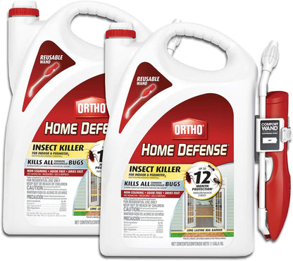 Ortho Home Defense Insect Killer for Indoor and Perimeter2 with Comfort Wand, Controls Ants, Roaches, Spiders and More, 1.1 gal., 2-Pack