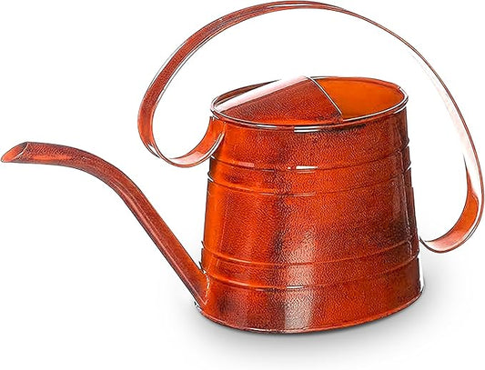 Headwind Danbury Vintage Watering Can – 1/2 Gallon Tango Orange Decorative Galvanized Large Metal Watering Can Planter for Outdoor & Indoor – Antique Style by Robert Allen