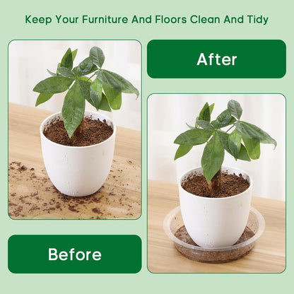 JERIA 12 Inch 20 Pack Clear Plant Saucers,Plastic Flower Pot Trays,Round Durable Plant Drip Trays for Indoor and Outdoor