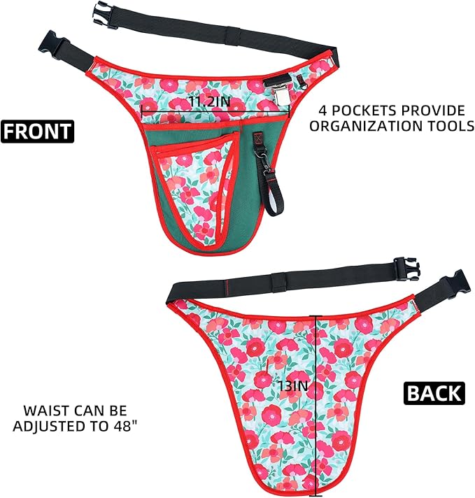 KUNN Garden Tool Belt - Adjustable Tool Organizer Belt Pouch Multi-Purpose Pocket for Gardening,Plumbing,Florists,DIY