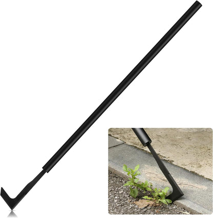 49.2” Long Handle Crack Weeder, 3 Adjustable Length Crevice Weeding Tool Manual Weeder Puller for Sidewalk, Paver, Wall Gaps, Lawn Yard Gardening Tool (Black)