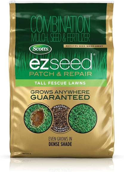 Scotts EZ Seed Patch & Repair Tall Fescue Lawns Combination Mulch, Grass Seed and Fertilizer for Bare Spots and Repair, Grows Anywhere, 20 lb