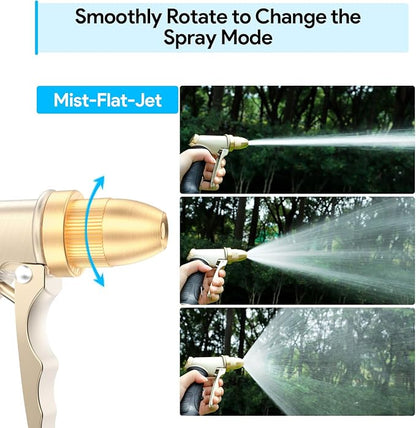 Garden Hose Nozzle Heavy Duty, Metal Hose Sprayer Nozzle with High Pressure, Adjustable Spray Patterns, 3/4" Thread, Suit for Lawn Care, Watering Plants, Car, Pet, Outdoor