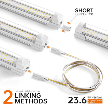 Bstrip T8 Grow Light, 1.4FT 108W (6 x 18W) Plant Lights for Indoor Growing, Full Spectrum with 660nm Red LEDs, 3467K, Ideal for Indoor Plants, Greenhouse, Linkable Design with On/Off Switch, 6-Pack