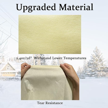 gardtree Winter Tree Covers Freeze Protection 47.2" x 70.8" 3 Packs, Thicker 2.4oz/yd² Garden Covers Frost Protection, Outdoor Plant Protector with Zipper Drawstring for Shrubs, Potted Plants