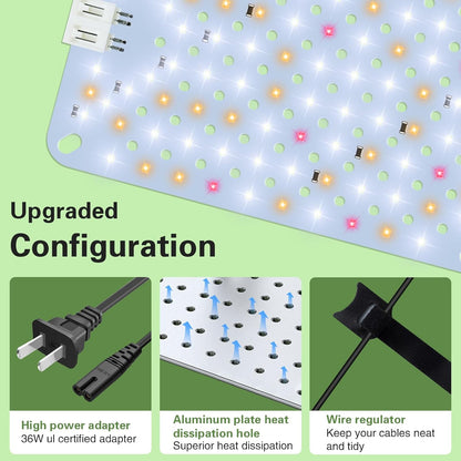 40W Ultra-Thin Panel Full Spectrum Grow Lights, 768 LEDs Growing Light for Indoor Plants with Daisy Chain Function, Grow Lights for Seed Starting with 4/8/12H Auto On/Off Timer (4pcs)