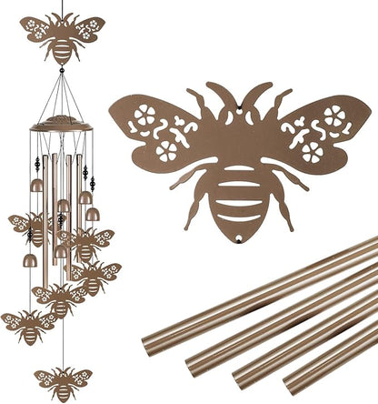 Outdoor Bees Wind Chimes Decor, Portable Mobile Wind Catcher, Sympathy Wind Bells, Memorial Gifts for Mom, Housewarming, Blessing WindChimes(Outside/Indoor/Home/Room/Porch/Yard/Tree/Garden Decorate)