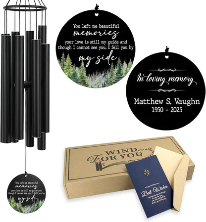 Personalized 36" Memorial Wind Chimes, Bereavement Gift to Honor a Loved One's Remembrance, Sympathy Gift for Loss of Mother Father Husband, for Outdoor Garden