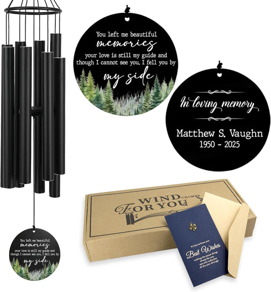 Personalized 36" Memorial Wind Chimes, Bereavement Gift to Honor a Loved One's Remembrance, Sympathy Gift for Loss of Mother Father Husband, for Outdoor Garden