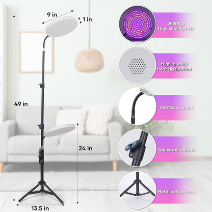 Grow Light with Stand,288 LEDs Full Spectrum Plant Light for Indoor Plants,Tripod Standing Grow Lights for Indoor Plants,3 Modes Floor Grow Plant Lamp for Plants Greenhouse Veg Bloom Light