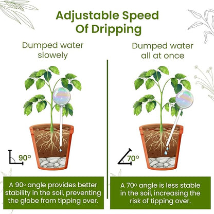 2 Pcs Iridescent Self Watering Globes, Glass Rainbow Plant Watering Globes, Self Watering Planter Insert, Automatic Plant Waterer Indoor, Plant Watering Devices, Plant Water Globes, Watering Bulb