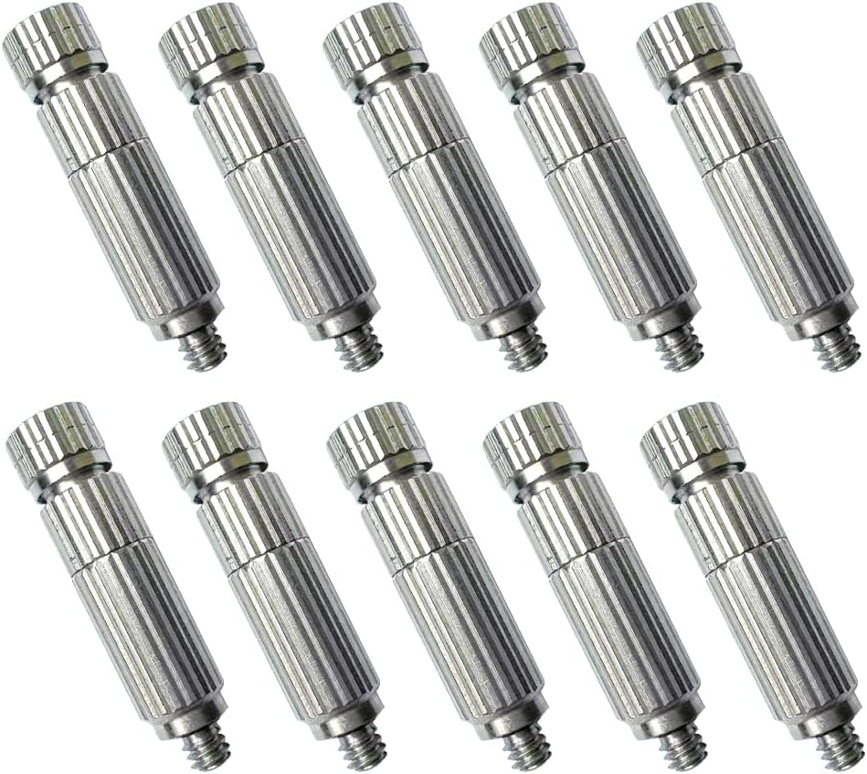 High Pressure All Stainless Steel Misting Nozzle with Filter Mesh for Outdoor Cooling Mist System, 0.5mm Orifice 10pcs