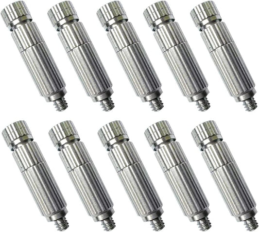 High Pressure All Stainless Steel Misting Nozzle with Filter Mesh for Outdoor Cooling Mist System, 0.5mm Orifice 10pcs