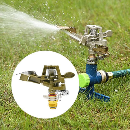 1/2 Inch Brass Impact Sprinkler with Nozzles Adjustable 0-360 Degree Coverage Pattern Heavy Duty Lawn Sprinkler Head for Yard Lawn Grass Patio Garden Irrigation (1Pcs)