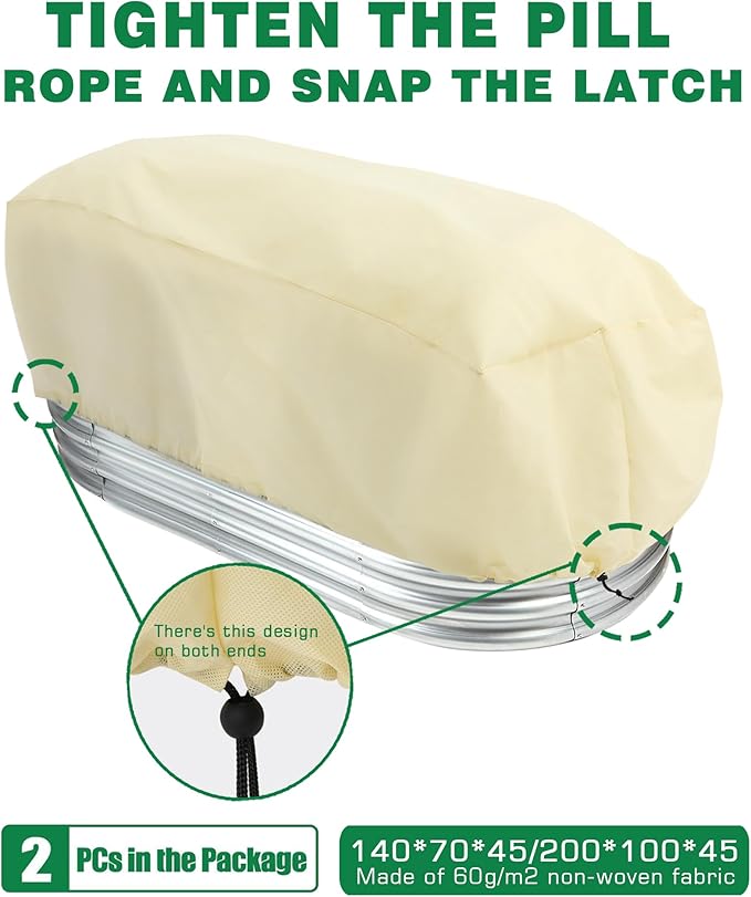 Plant Covers Freeze Protection, Winter Frost Blanket for Flower Pot Plants, Reusable Outdoor Plant Covers Freeze Protection, with Drawstring78.7x39x17.7INCH 2 pcs