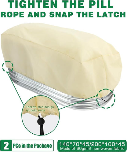 Plant Covers Freeze Protection, Winter Frost Blanket for Flower Pot Plants, Reusable Outdoor Plant Covers Freeze Protection, with Drawstring78.7x39x17.7INCH 2 pcs