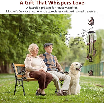 Cat Wind Chimes for Outside, Metal Windchimes Outdoors Clearance with 4 Aluminum Tubes, Garden Patio Yard Home Decor, Cat Gifts for Pet Lovers Women Men Mom Grandma, Unique Festival Birthday Gift