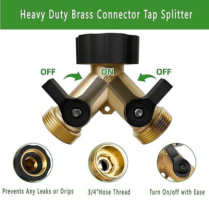 233FT Drip Irrigation System Kit with Quick-Connect System,33FT 1/2" Mainline & 200FT 1/4" Tubing,Brass Y-Type Splitter,Adjustable Nozzle Types.Efficient Sprinkler System Kit