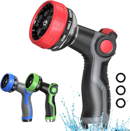 Hose Nozzle 10 Adjustable Patterns Garden Hose Nozzle Premium High Pressure Water Hose Nozzle with Thumb Control Design Hose Sprayer Nozzle for Garden & Lawns Watering, Cleaning, Pets & Car Washing