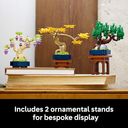 LEGO Botanicals Mini Bonsai Trees Building Set - Artificial Bonsai Tree Building Blocks for Adults, Ages 18+ - DIY Home and Office Decor for Men and Women - Gift for Christmas - 10373