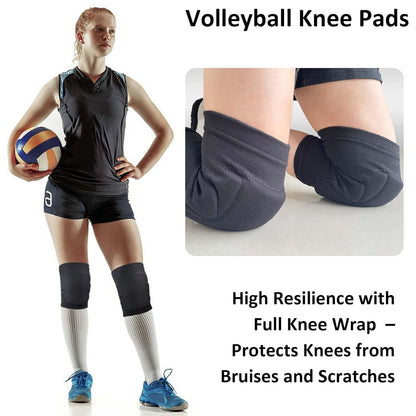 Soft Knee Pads for Dancing - Adult Kneepads for Football, Volleyball, Wrestling- Elastic and Shock-Absorbing Knee Compression Sleeve for Skating, Cycling, Mountain Biking & Working, Black XL