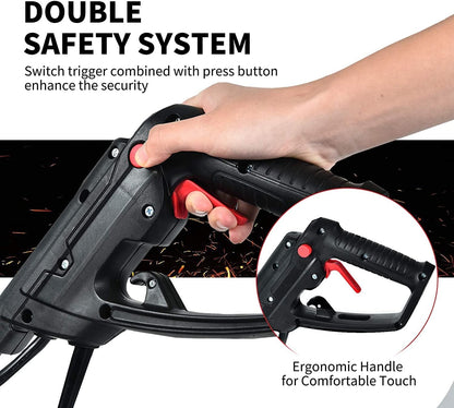 GRAFFY 10 Amp Electric Garden Tiller, Rototillers Tool with 14 Inch Tilling Width & 9 Inch Working Depth, Corded Electric Tiller and Cultivator for Garden, Lawn, Digging, Weed Removal