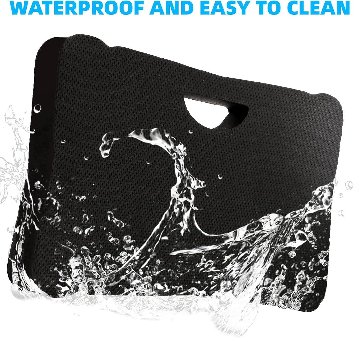 ZENFUN 3 Pack Kneeling Mats, Waterproof Kneeling Pad, Black Heavy Duty Thick Foam Knee Cushion, High Density Premium Kneeling Pads for Yoga Exercise, Foam Kneeler Mat Garden Cushions, Water Proof