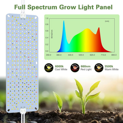 40W Ultra-Thin Panel Full Spectrum Grow Lights, 576 LEDs Plant Grow Light for Indoor Plants with Daisy Chain Function, Grow Lights for Seed Starting with 4/8/12H Auto On/Off Timer (3pcs)
