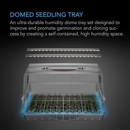 AC Infinity Heavy-Duty Large Humidity Dome w/Full Spectrum LED Grow Light Bars, Samsung LM301H EVO Diodes, 3mm Thickest Dome and 6x12 Trays, Vent Extension Panels, for Seed Starting and Propagation