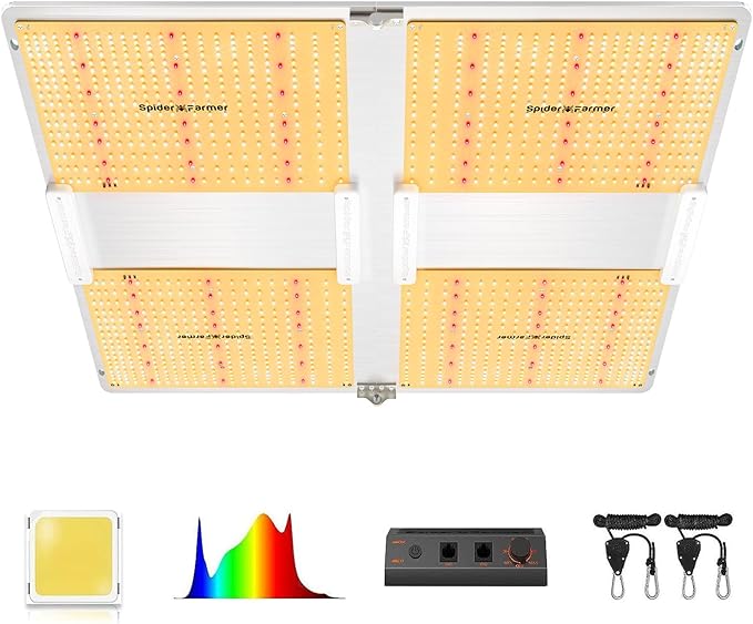 SPIDER FARMER SF7000, Samsung LM301B Diodes Led Grow Light, Full Spectrum Plant Grow Light, 650W Dimmable & High Efficiency & Uniform PPFD Commercial Lamps for Seedling Veg & Bloom In 5x5 Grow Tent