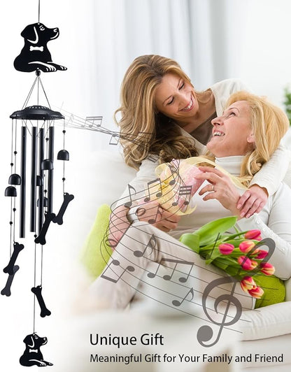 Dog Wind Chimes for Outside, Metal Windchimes Outdoors Clearance with 4 Aluminum Tubes, Garden Patio Yard Home Decor, Dog Gifts for Pet Lovers Women Men Mom Grandma, Unique Festival Birthday Gift