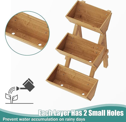 Small Raised Garden Bed, 3 Tier Vertical Garden Planter for Indoor & Outdoor, Raised Planter Box with Legs