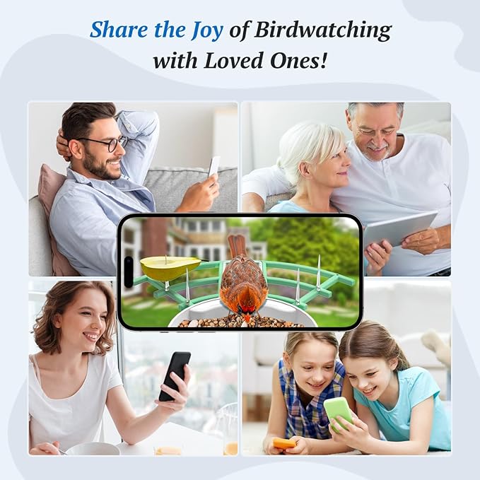 Smart Bird Feeder with Camera, 2K HD AI Identify Birds Species, Bir d Watching Camera with Solar Panel, Instant Notifications, Ideal Present for Bir d Lover, Grass Green