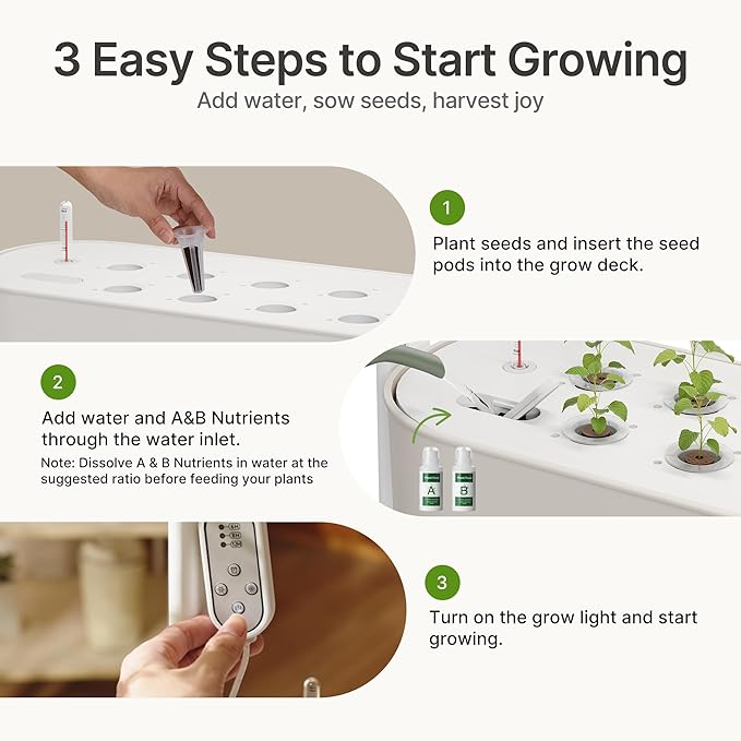 SUNCOZE 3-Tier Hydroponics Growing System Kit with 36 Pods – Full Spectrum Grow Lights, Hydroponic System Equipped with Smart Controller, Indoor Herb Garden Kit for Vegetables, Herbs, Fruits&Flowers