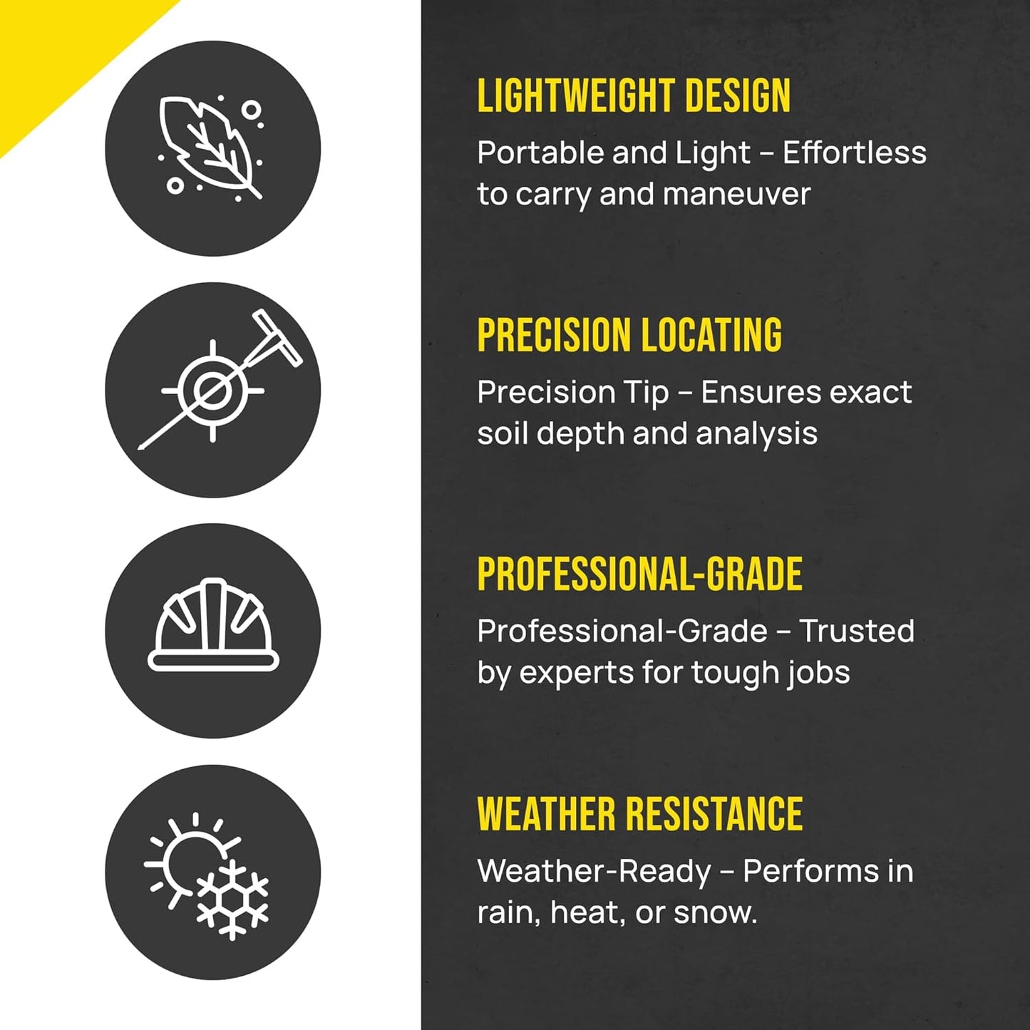 T&T Tools 48-Inch Mighty Probe Insulated Soil Probe – 3/8" Hex Rod Heavy Duty Steel T-Handle Probe for Landscaping, Utility Locating, Soil Testing & Wastewater, USA Made – 4 Pack