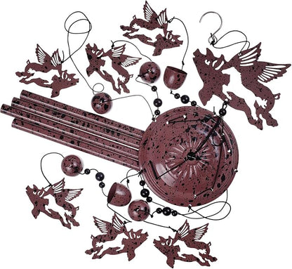 Outdoor Flying Pigs Wind Chimes Decoration, Blessing Wind Bells, Memorial Wind Chimes, Pigs Wind Catcher, Fly Pig Decor, 7 Fly Pigs Wind Chime for Home, Balcony, Tree, Festival Decor, Gifts for Mom