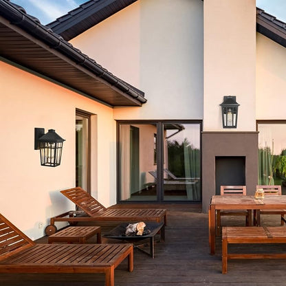 Darkaway Outdoor Sconce Lights Wall Light Fixtures, Front Porch Light Outdoor Wall Anti-Rust Waterproof Aluminum with Glass Exterior Light Fixture for Patio, Yard, Doorway, Garage(1 Pack, Black)