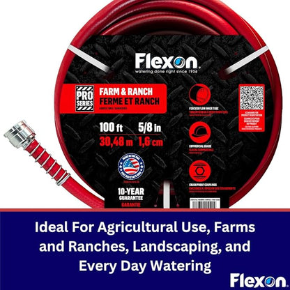 Flexon 3/4" x 100ft Farm & Ranch Garden Hose