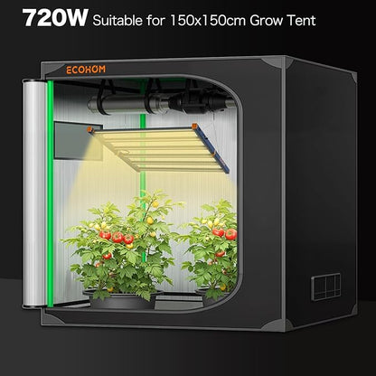 LED Grow Light, 720W Grow Lights for Indoor Plants, Full Spectrum Growing Light Plant Foldable & Hanging Growing Lamps, Daisy Chain Dimmable Grow Lamp, Commercial for 5x5ft Coverage in Grow Tent
