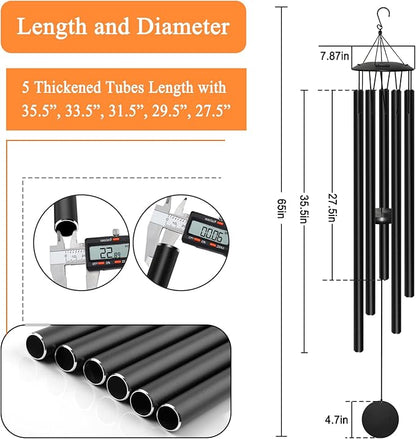 Large Wind Chimes for Outside Deep Tone, 65" Deep Tone Wind Chimes for Outside Porch Garden Patio Balcony Memorial Room Decor, Memorial Sympathy Gift for Loss of Loved One