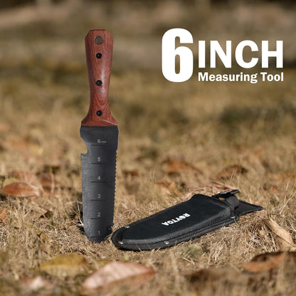 Hori Hori Garden Knife, Garden Tools with Sheath for Weeding,Planting,Digging, 7" Stainless Steel Blade with Cutting Edge, Full-Tang Rosewood Handle with Hanging Hole