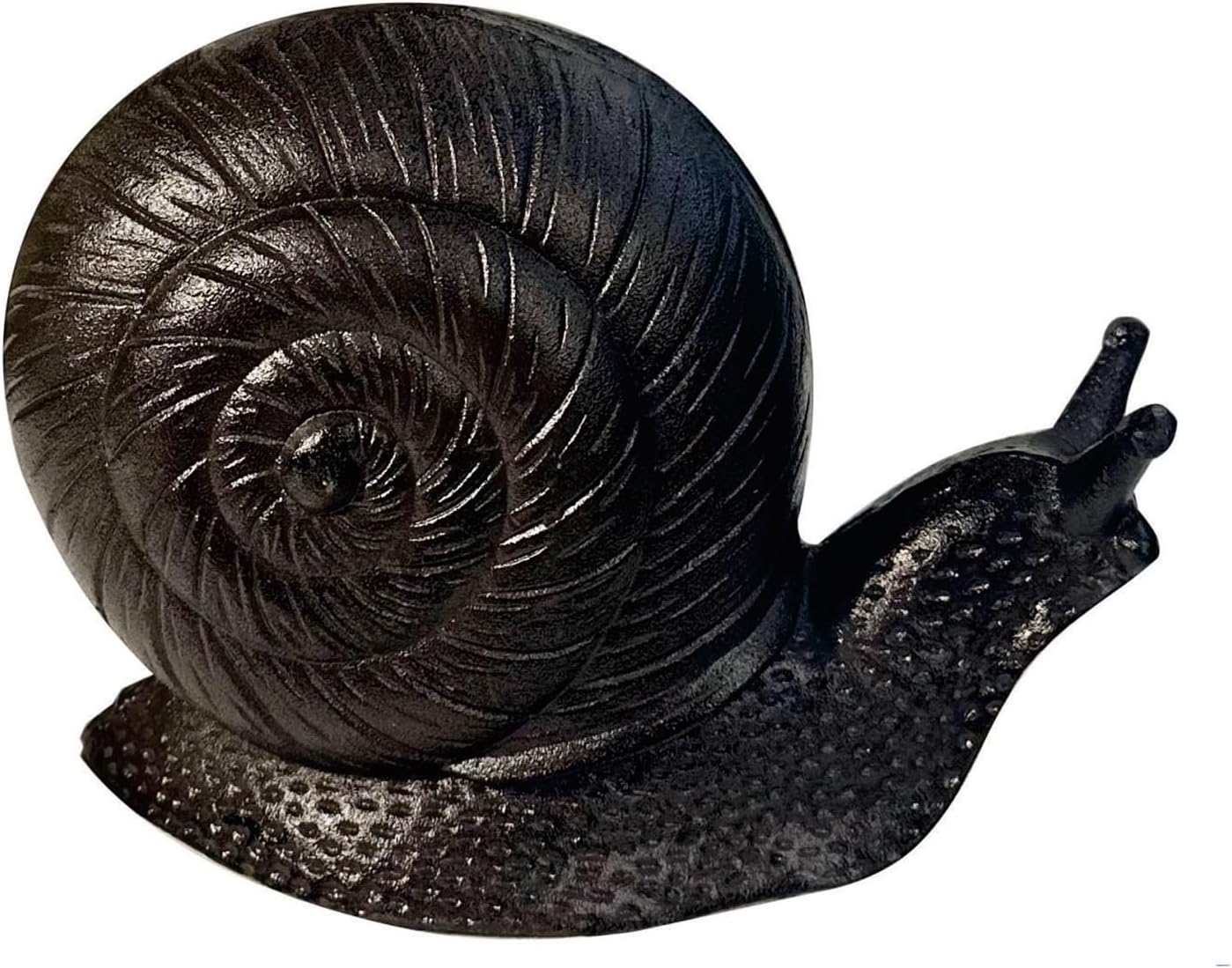 Cast Iron Snail Sculpture (8.1" Tall) - Rust Brown Unique Garden and Indoor/Outdoor Decorative Ornament Statue HC8431